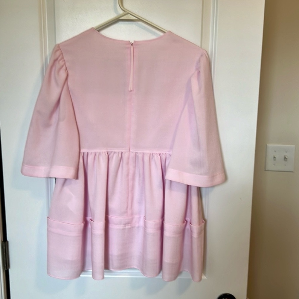 New Women’s Pink Square-Neck Peplum Top - Picture 4 of 7